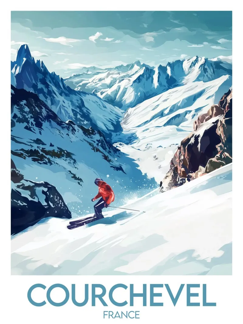Affiche Courchevel carta hahnemühle da Frame the World