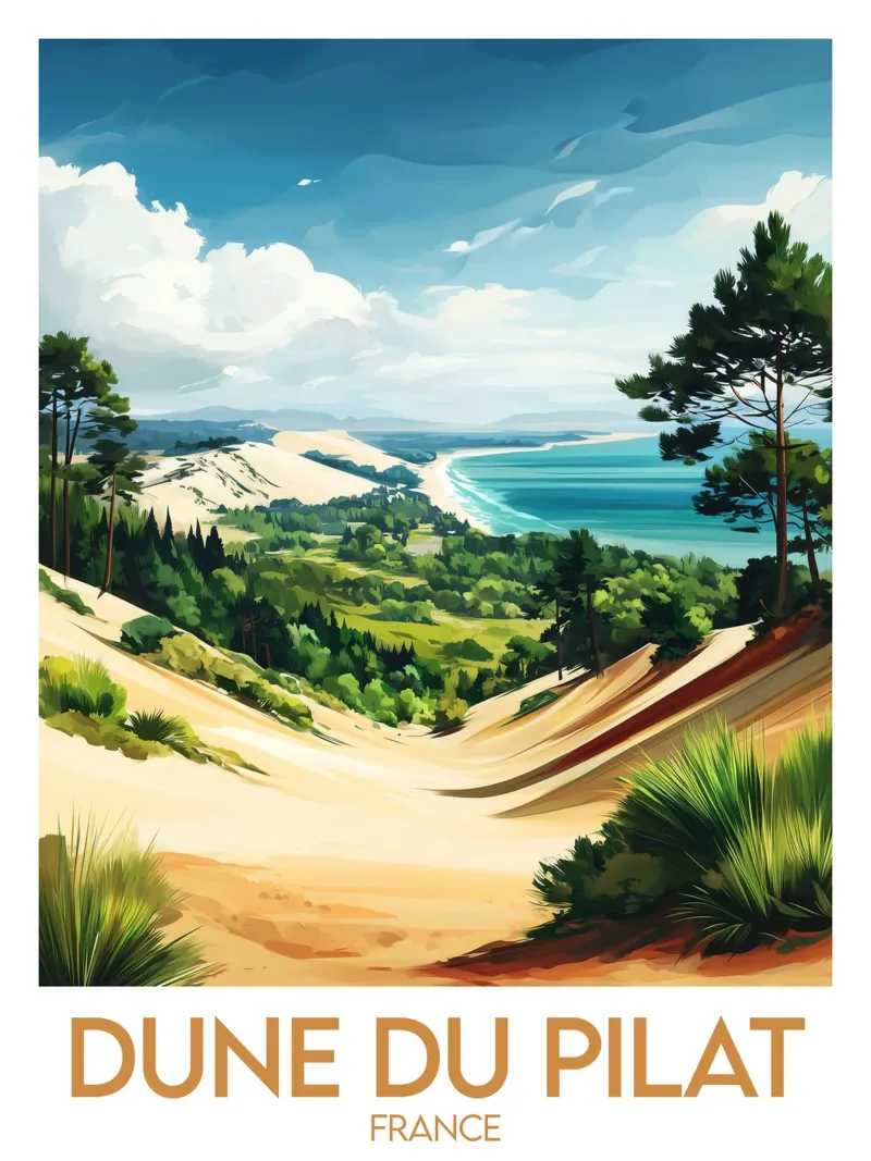 Poster della Dune du Pilat alluminio dibond da Frame the World