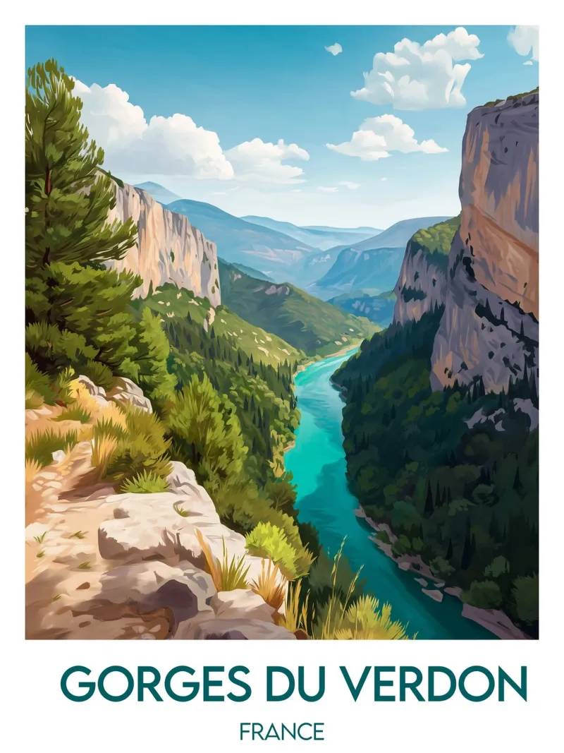 Poster Gole del Verdon poster con telaio in legno da Frame the World
