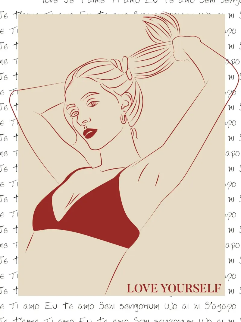 Self Love poster with aluminum frame by Retro Love