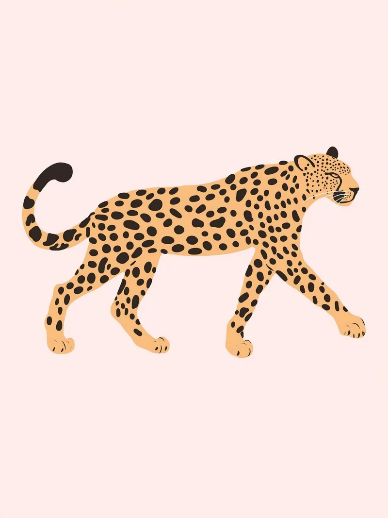 Stampa di animali selvatici leopardiani, arte murale per l'asilo nido, poster per bambini poster con telaio in plastica da Little Lola