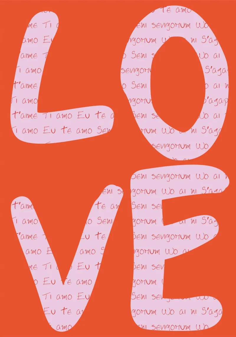 LOVE poster with wooden frame by Retro Love