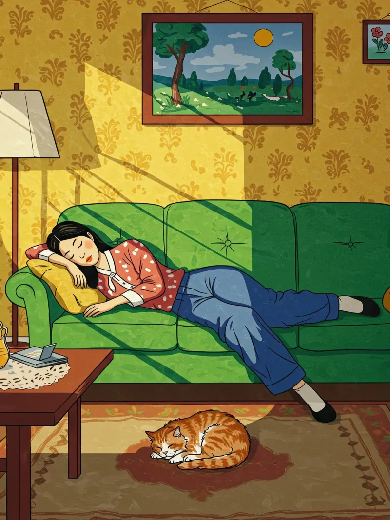 Dormire a casa poster con telaio in alluminio da Art Center
