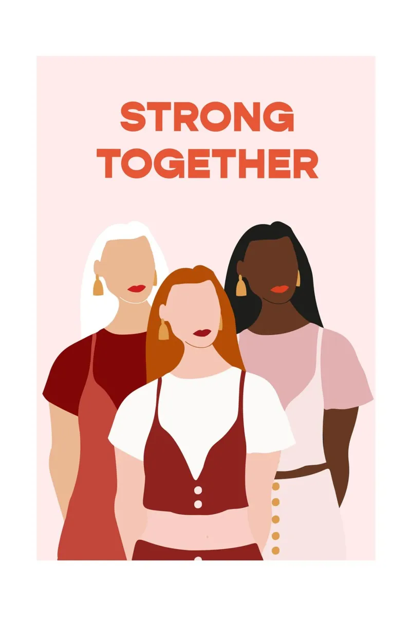 Strong Together poster con marco de madera de vonkopfbisfuss x JUNIQE