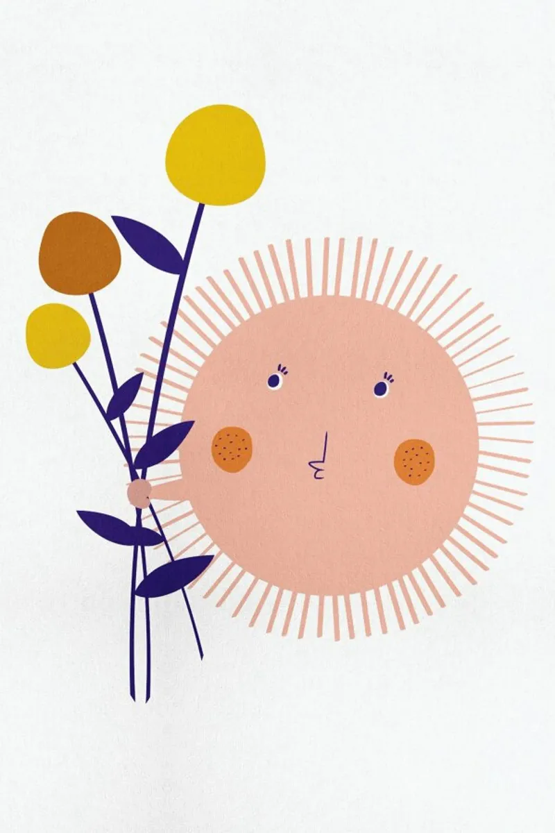 Sunshine Bouquet aluminium-dibond van Little Flourishes