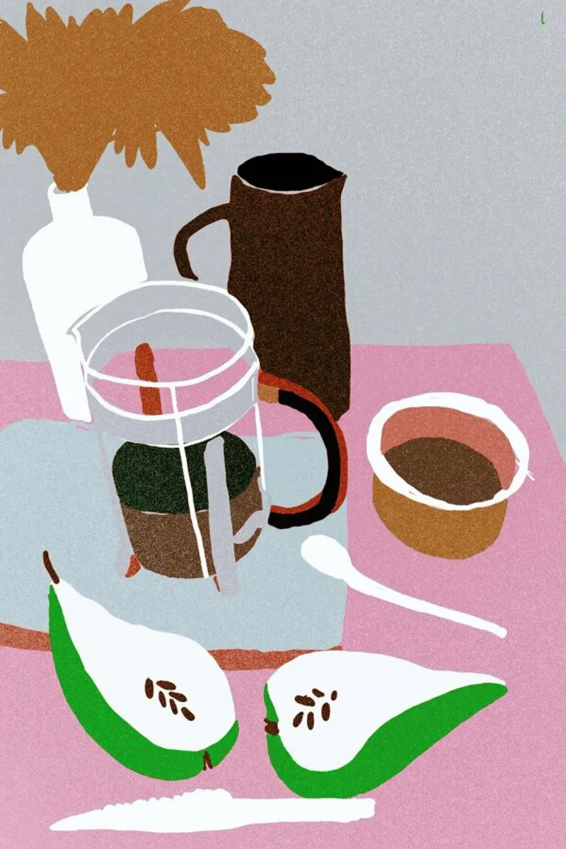 Stillleben Frühstück 2 poster con telaio in legno da Eva Wünsch