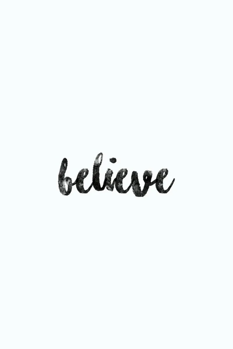 Believe poster con telaio in legno da typed