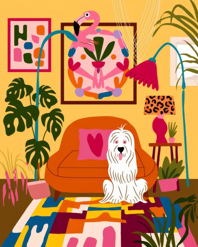 Cozy Canine Corner poster by Veiled Canvas