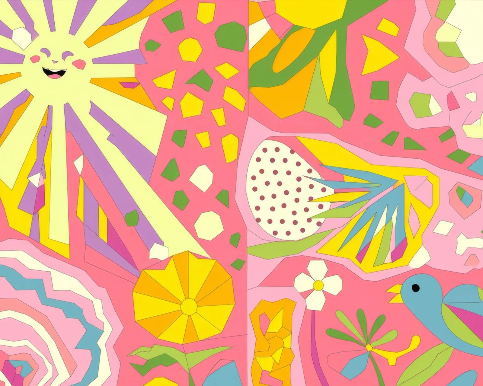Explosión floral abstracta metacrilato de Veiled Canvas