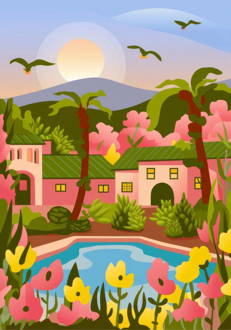 Idyllic Countryside Retreat poster by Veiled Canvas