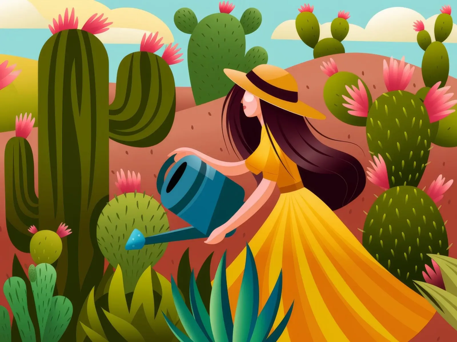 Sogno di fioritura nel deserto poster con telaio in alluminio da Veiled Canvas