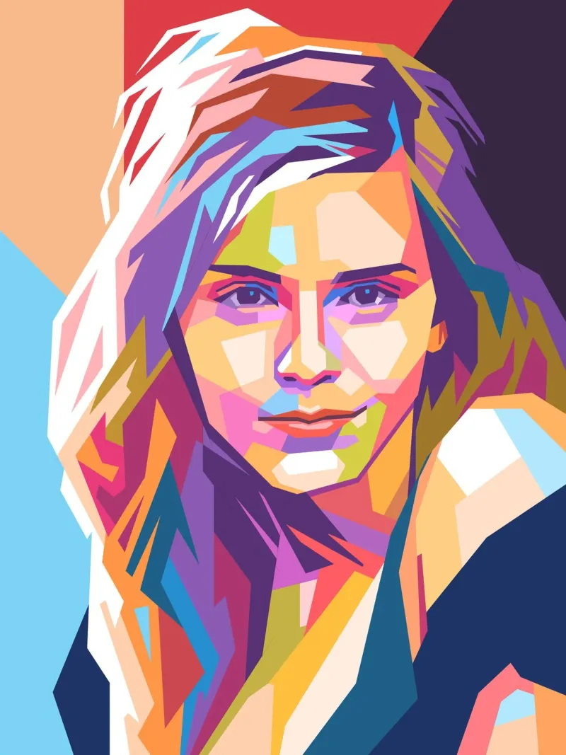 Ritratto pop art di Emma Watson pellicola backlit da Hantamrata