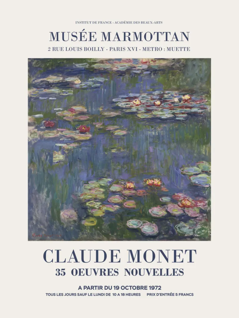 Exposition d'art ancien sur Monet poster de Vintagrafica