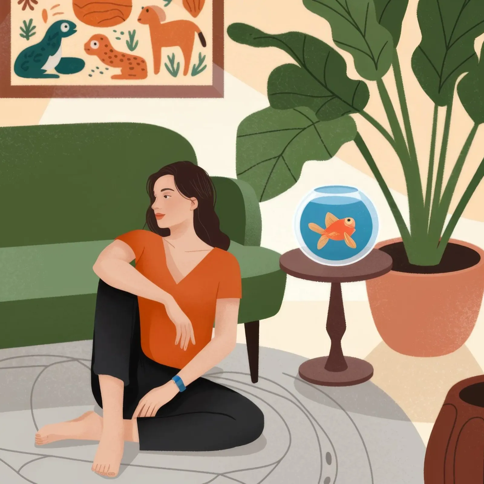 Momento contemplativo dell'anima poster con telaio in plastica da Veiled Canvas