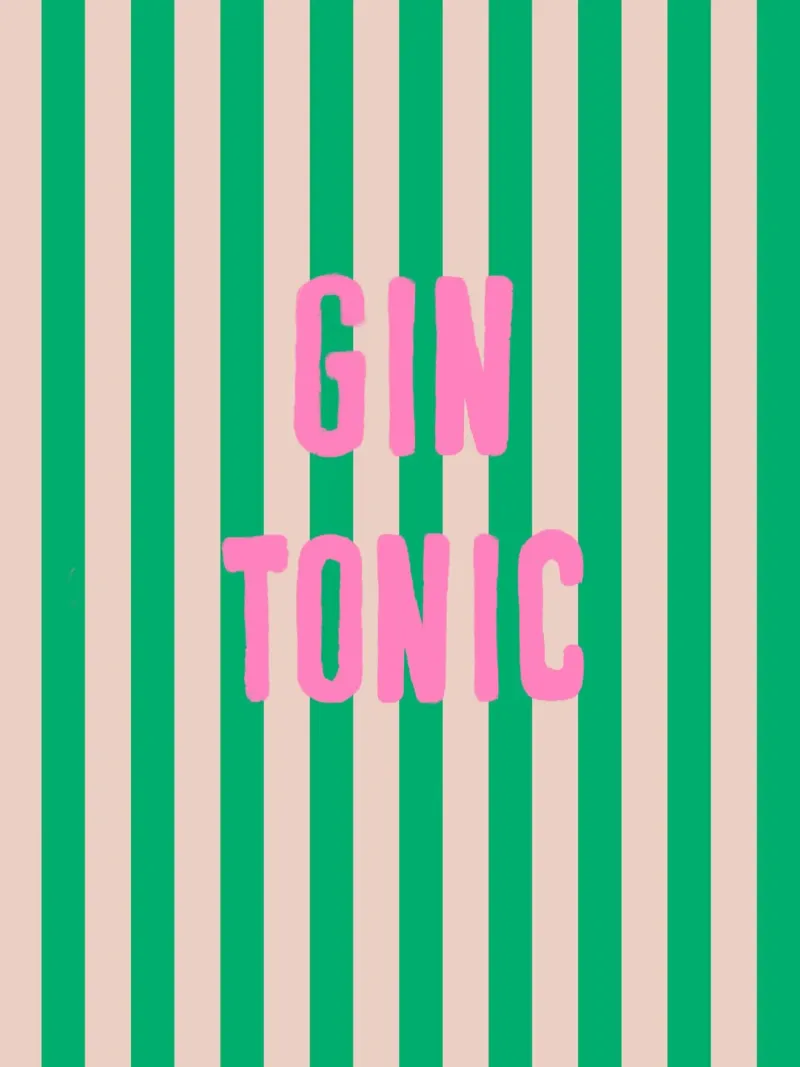 GIN TONIC Rosa su strisce verdi carta hahnemühle da Alisa Knöß