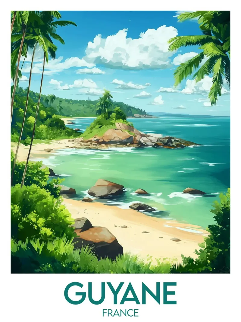 Affiche Guyane alluminio dibond da Frame the World
