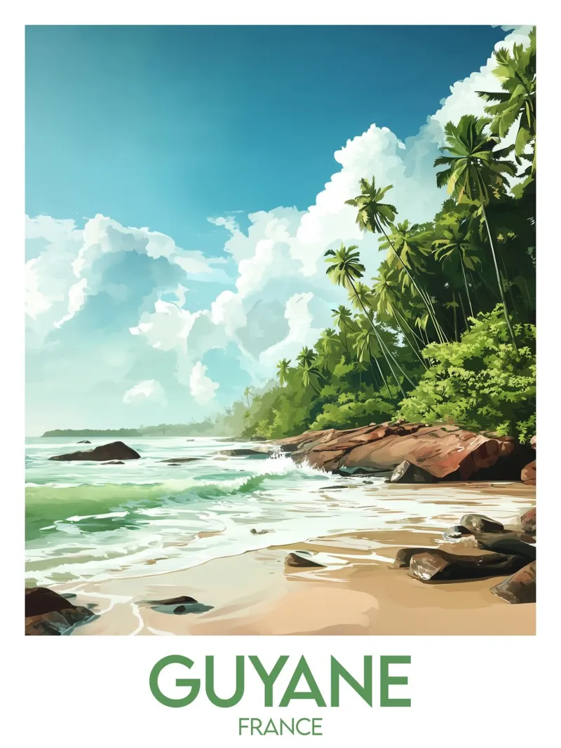 Affiche Guyane alluminio dibond da Frame the World