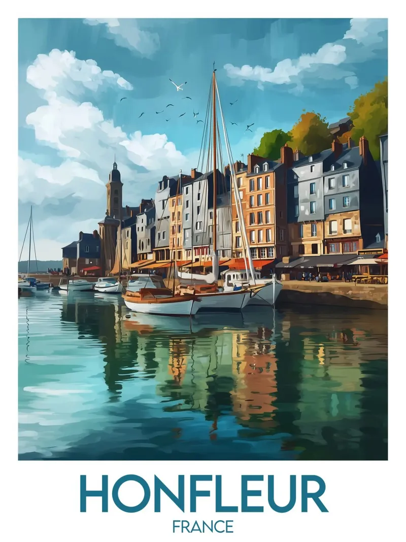 Manifesto di Honfleur alluminio dibond da Frame the World