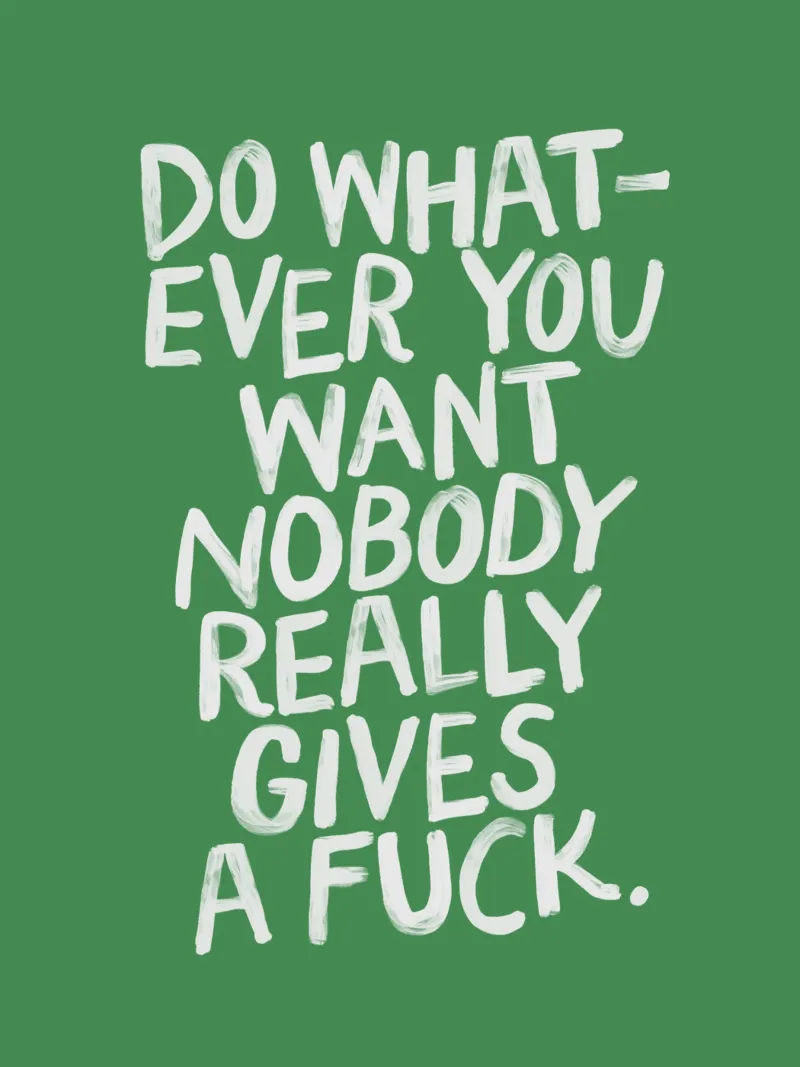 Do Whatever You Want Sassy Typography Print in Green White canvas by THE MOTIVATED TYPE