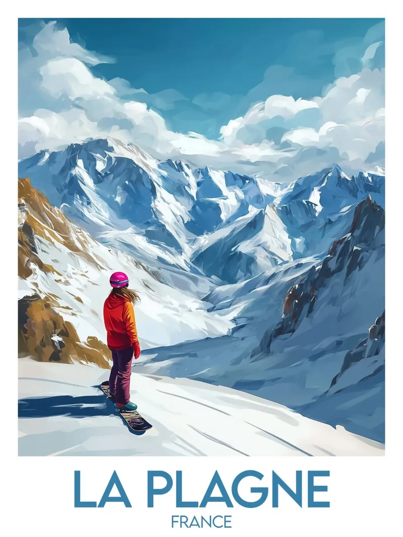 Affiche La Plagne carta hahnemühle da Frame the World