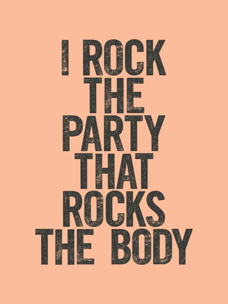 I Rock the Party that Rocks the Body Typography Print canvas with Floater frame by THE MOTIVATED TYPE