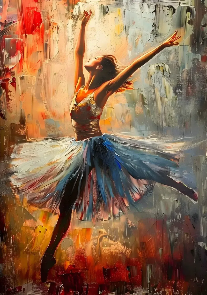 Ragazza che balla Pittura a olio carta hahnemühle da Artful Muse