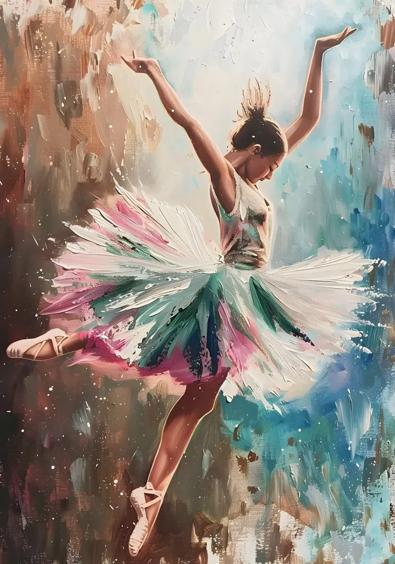 Peinture à l'huile d'une jeune fille dansante hahnemühle de Artful Muse