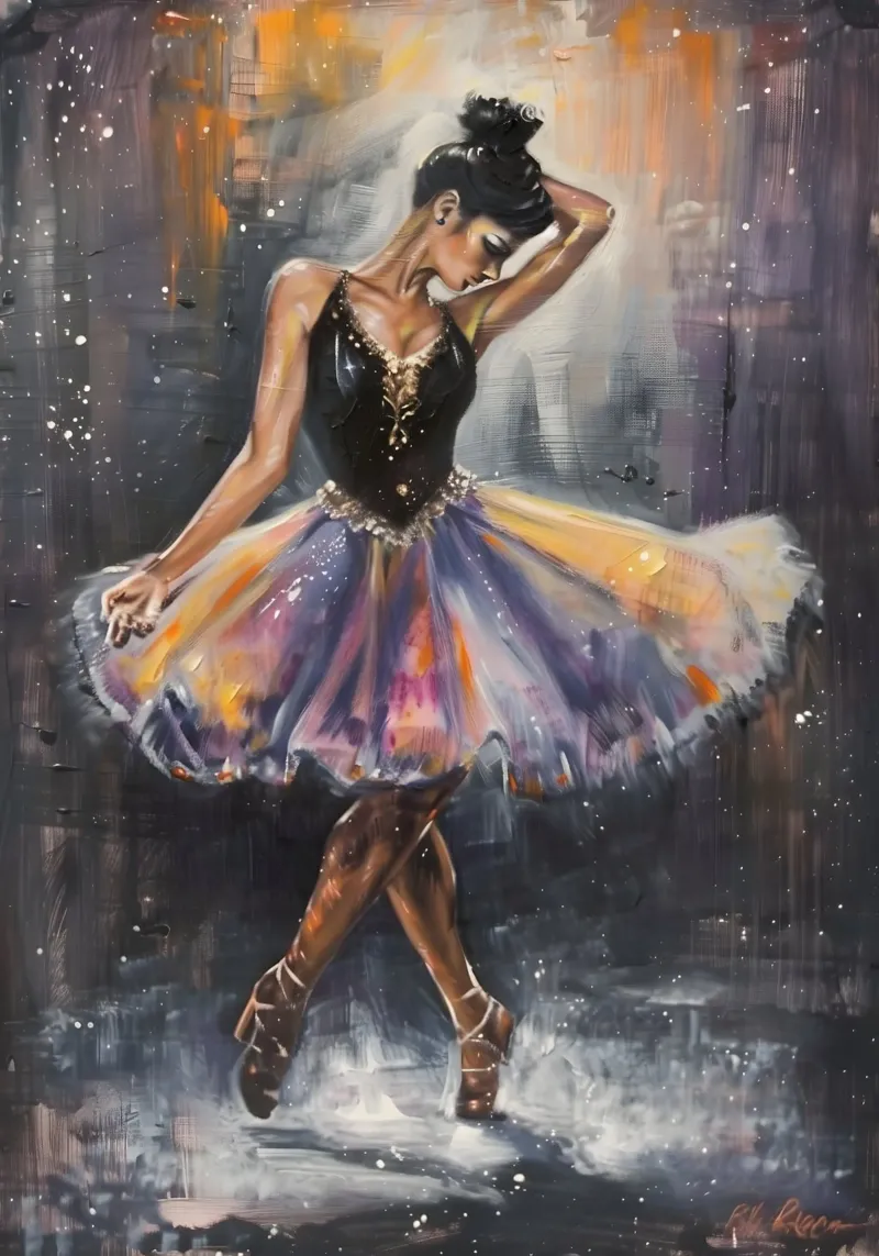 Tänzelndes Mädchen Ölgemälde Poster von Artful Muse