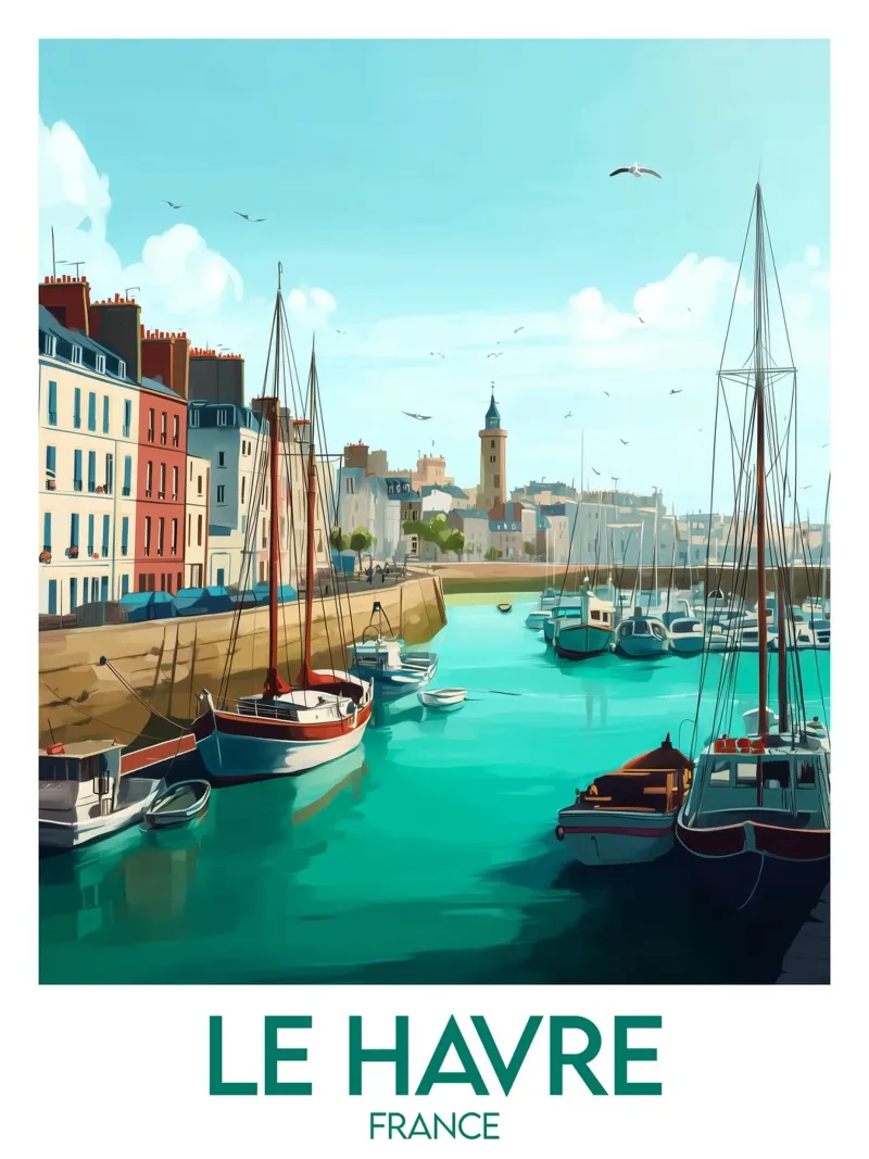 Affiche Le Havre carta hahnemühle da Frame the World