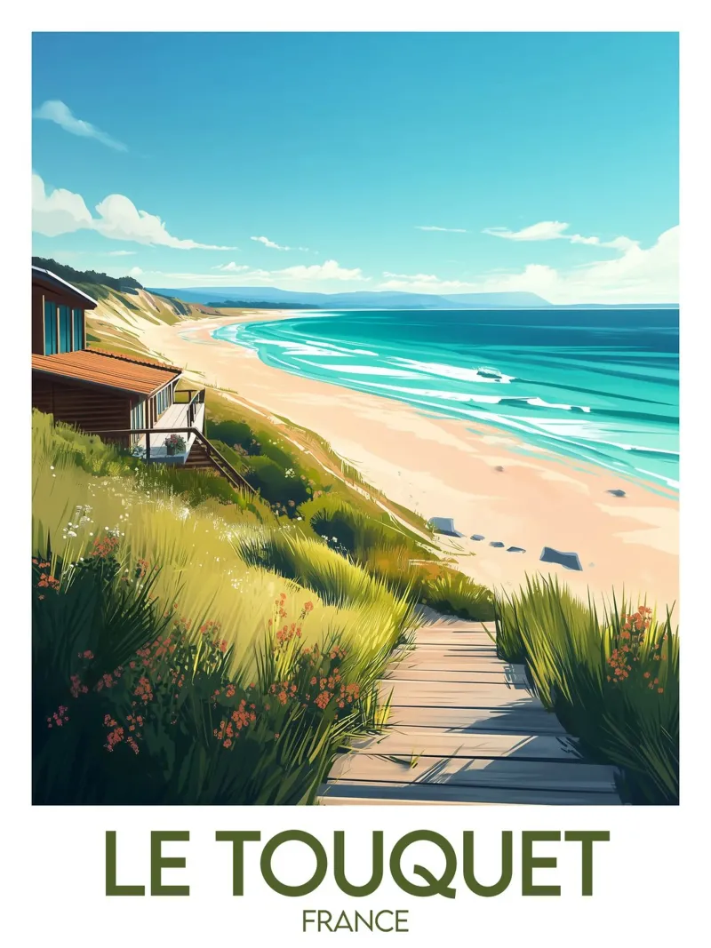 Poster Le Touquet alluminio dibond da Frame the World