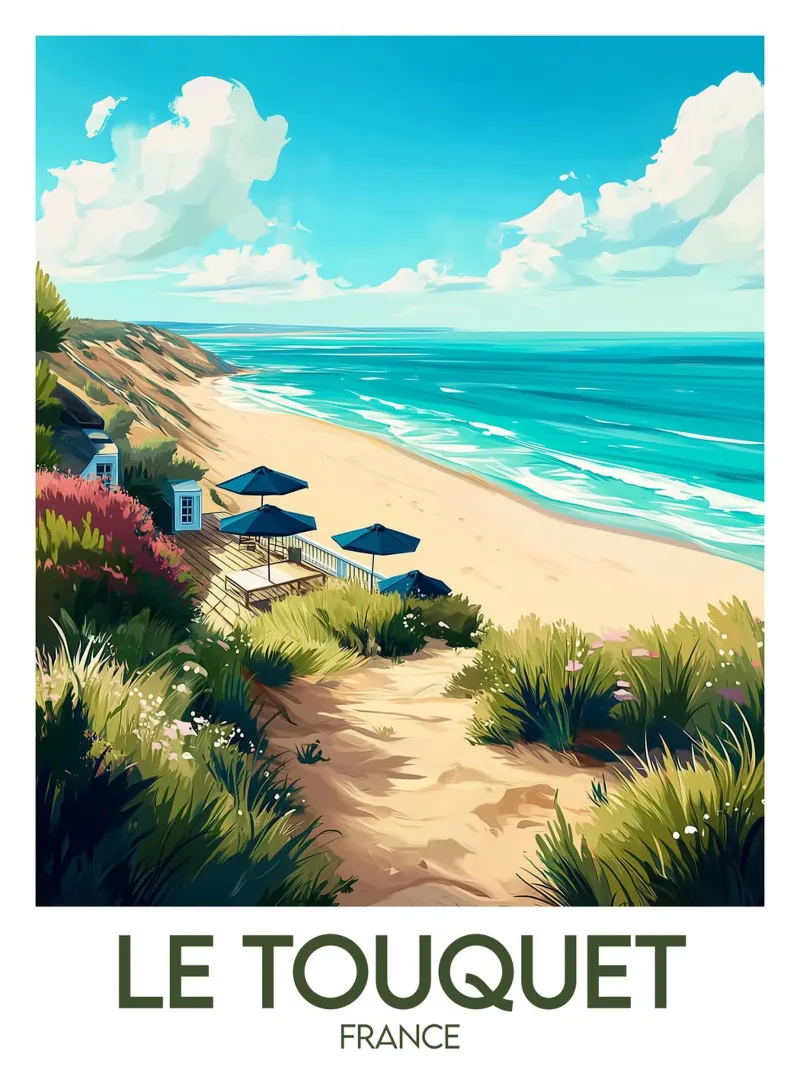 Poster Le Touquet poster con telaio in plastica da Frame the World