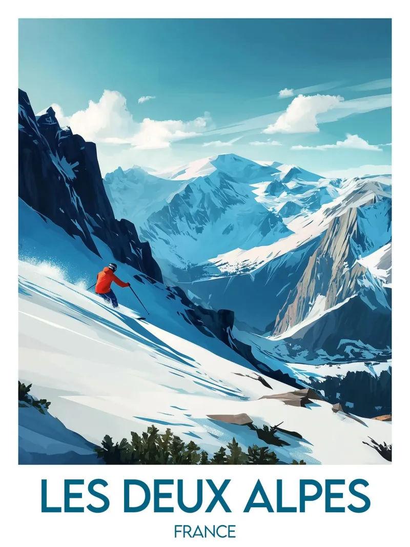 Poster Les Deux Alpes carta hahnemühle da Frame the World
