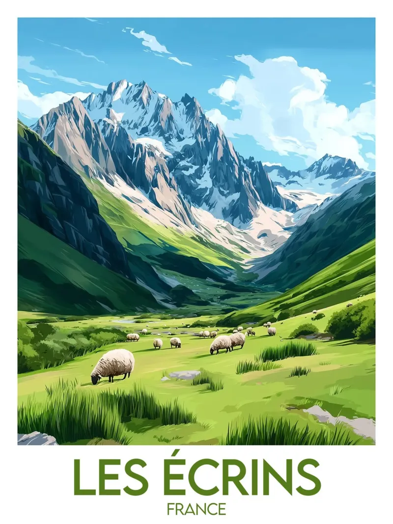 Poster di Les Écrins poster con telaio in alluminio da Frame the World