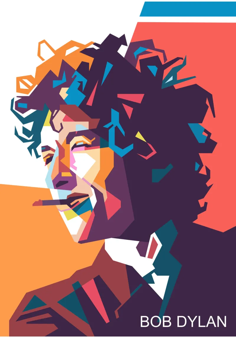 Bob Dylan arte plexiglass da Hantamrata