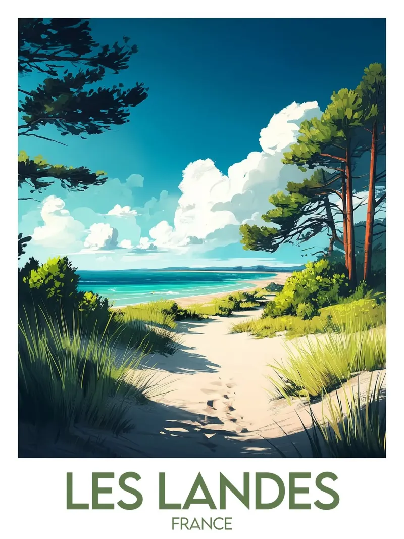 Affiche Les Landes alluminio dibond da Frame the World