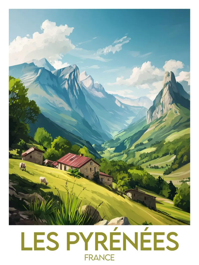 Poster De Pyreneeën canvas met Baklijst van Frame the World