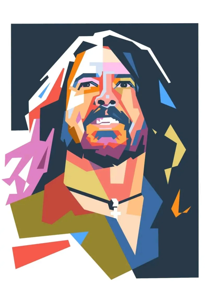 Dave Grohl Pop Art Porträt Hahnemühle von Hantamrata