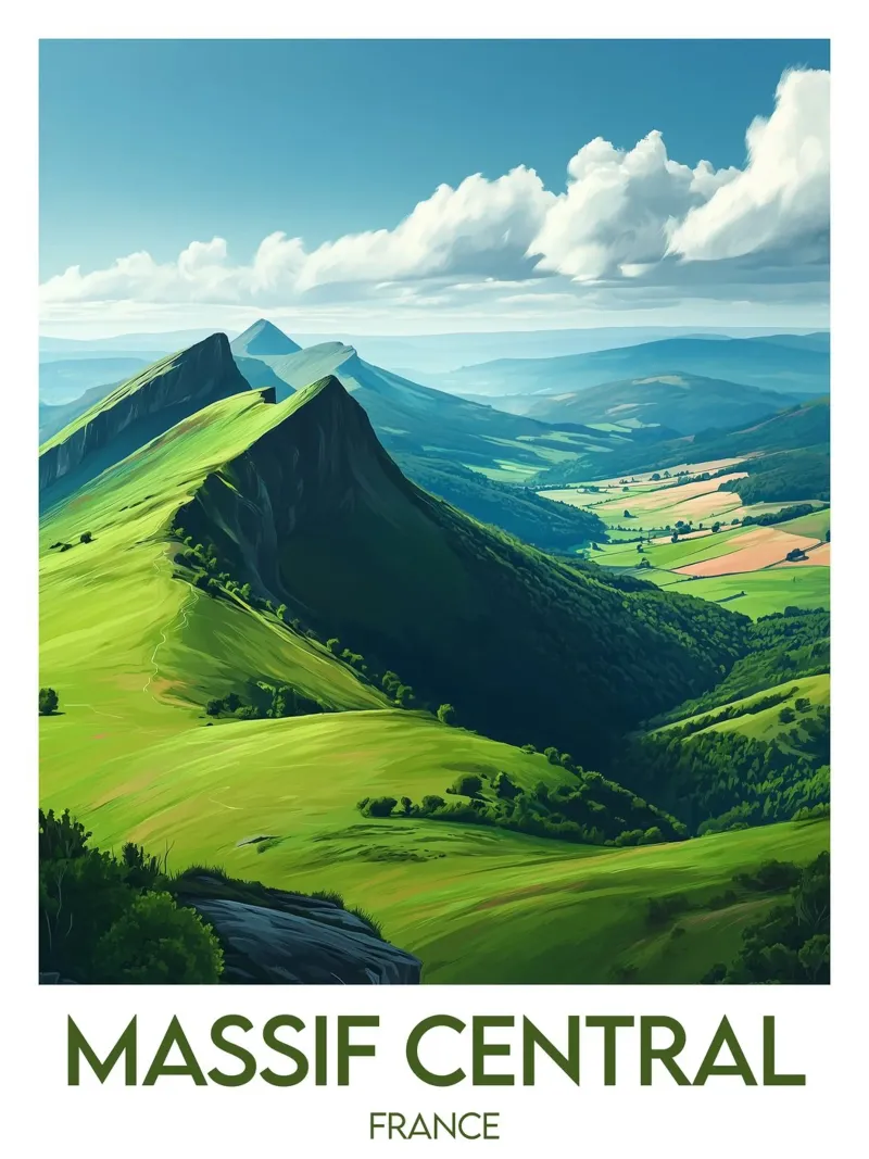 Affiche Massif Central tela con Cornice a cassetta da Frame the World