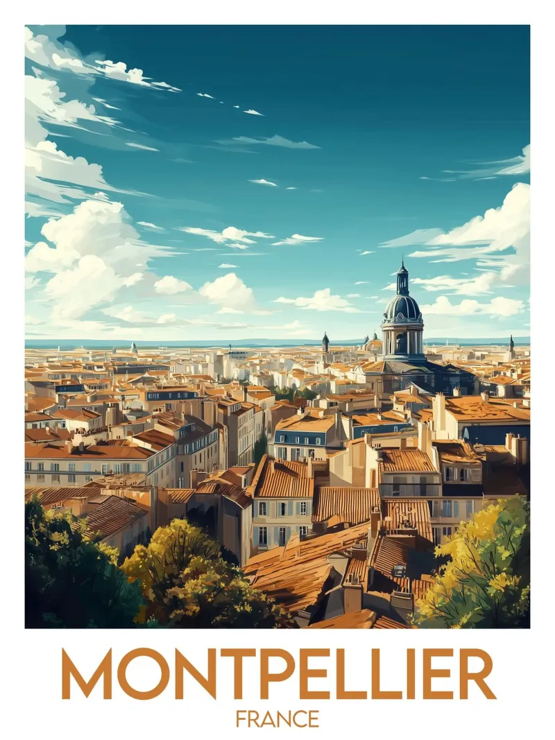 Affiche Montpellier poster da Frame the World