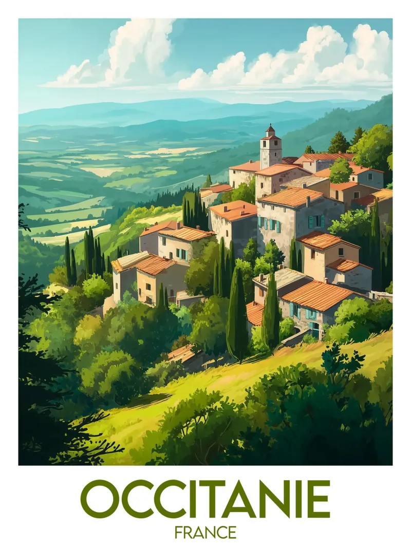 Affiche Occitanie poster con telaio in legno da Frame the World
