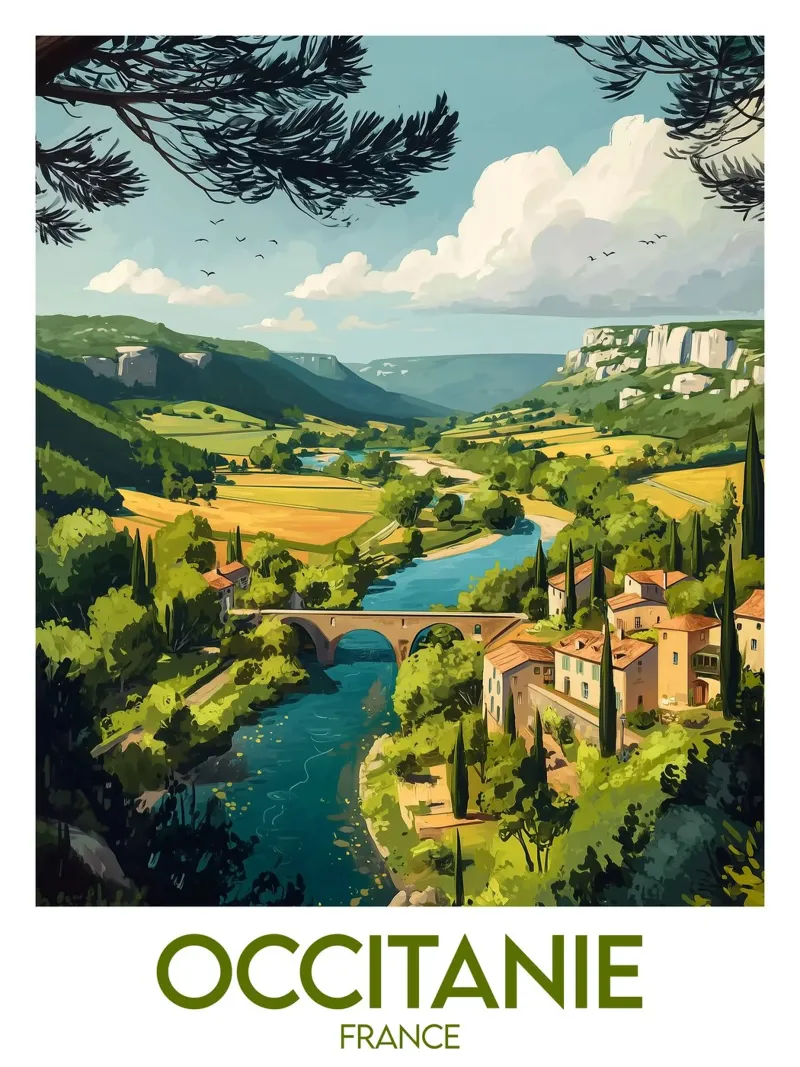 Affiche Occitanie carta hahnemühle da Frame the World