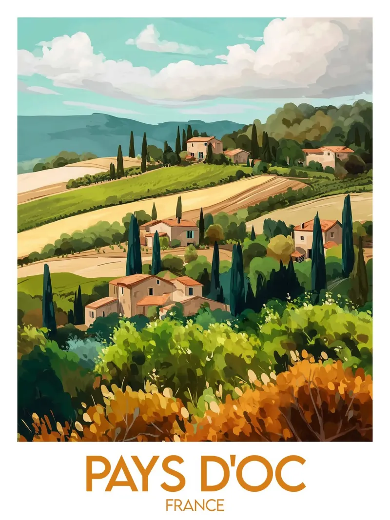 Poster Pays d'Oc poster con telaio in alluminio da Frame the World
