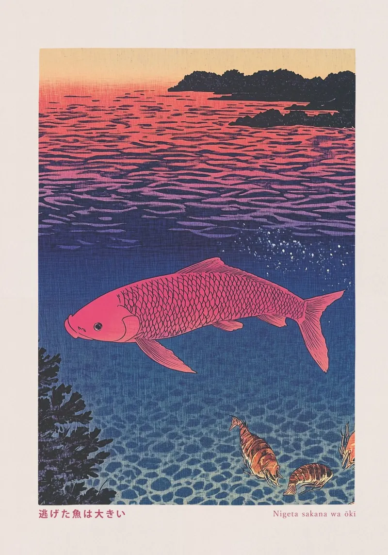 The Escaped Fish (Japanese Art, Print) poster da MNTDPrints