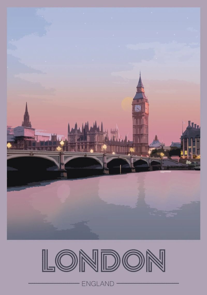 Reisen nach London Poster von Mercury Club