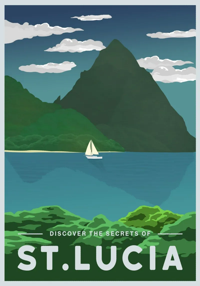 Viaggio a Santa Lucia poster con telaio in plastica da Mercury Club