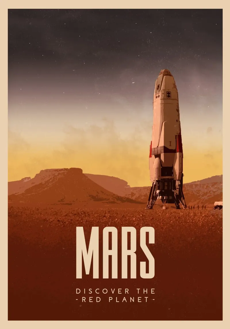 Reizen naar Mars canvas van Mercury Club