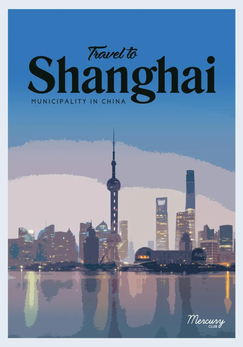Reisen nach Shanghai Poster von Mercury Club