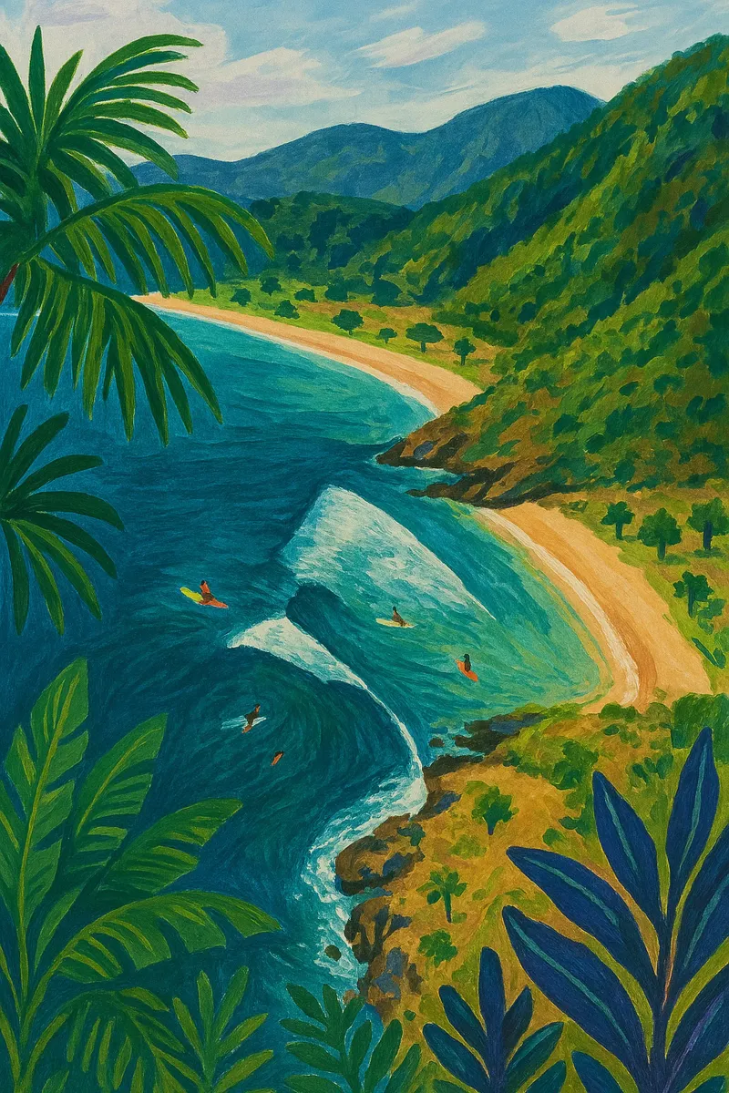 Tropical Surf Bay toile de Aquarevo