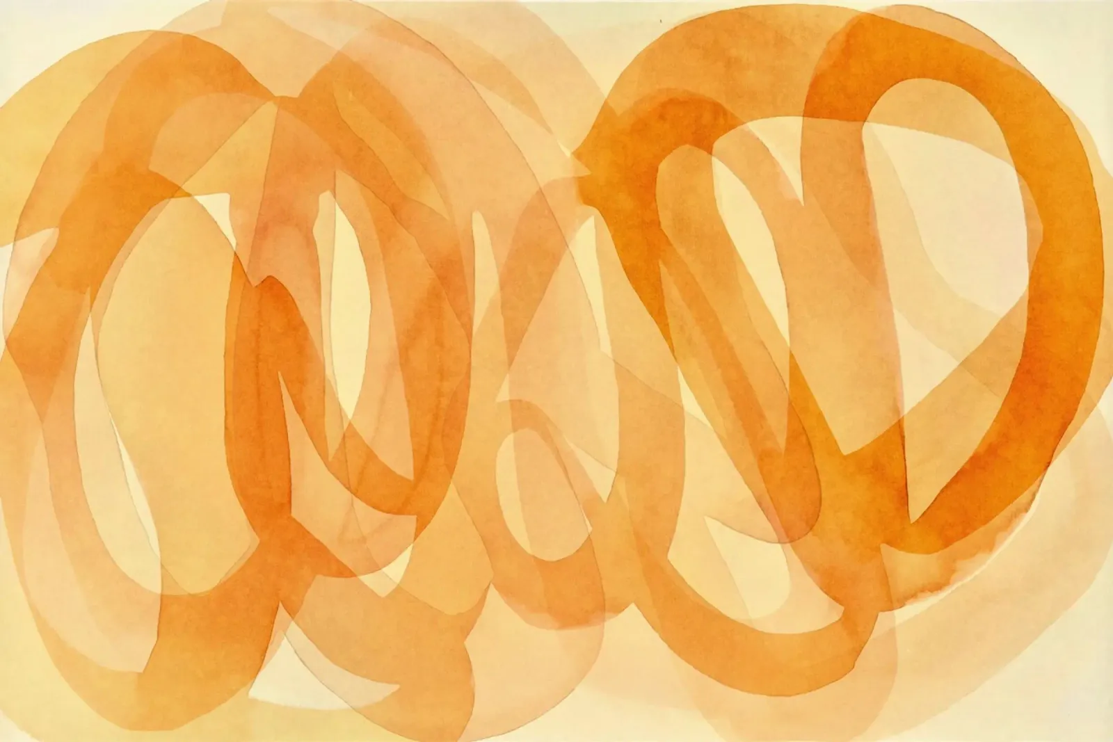 Tangerine Acquerello Pennellate Curve pellicola backlit da Andrea Haase Modern Home