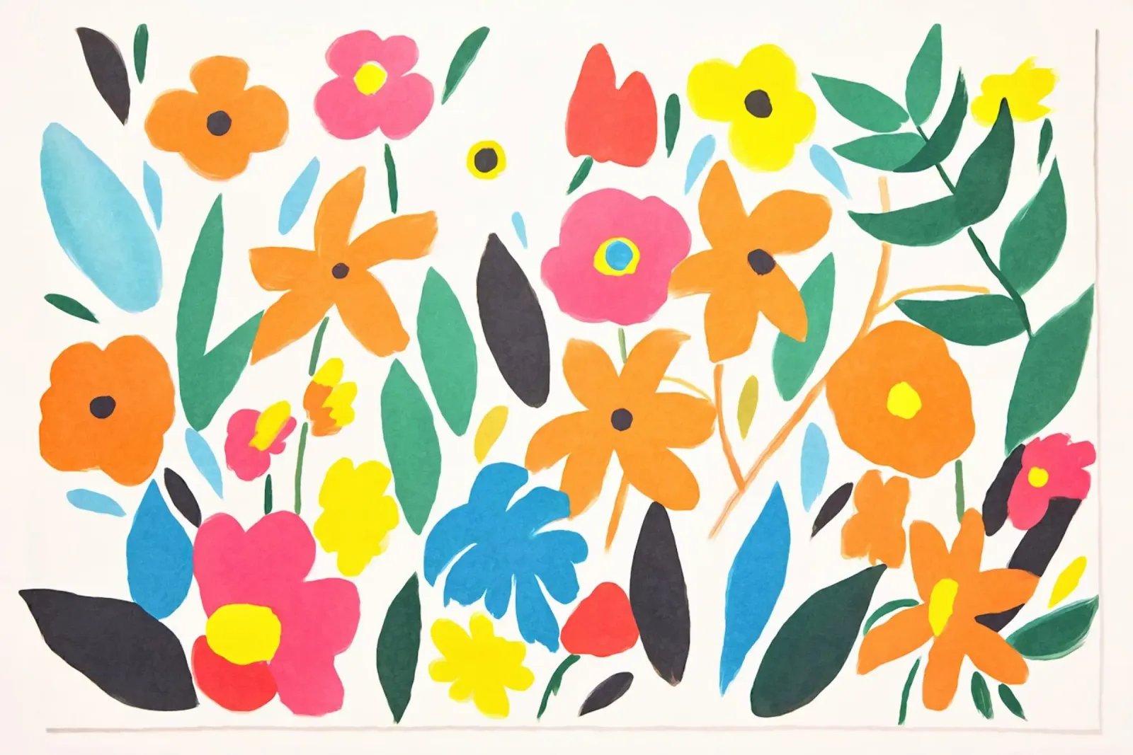 Matisse Groovy Flower Garden poster con telaio in plastica da Andrea Haase Modern Home